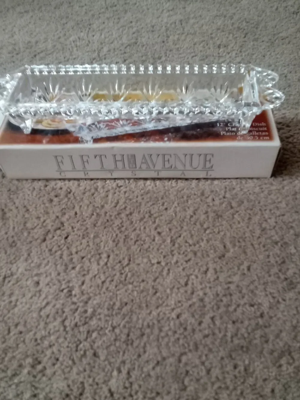 Fifth Avenue LTD Crystal Portico Footed Cracker Tray Dish 12